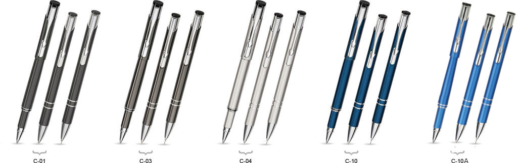 długopis, ołówek i roller w etui 